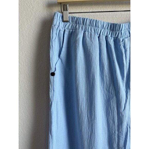 Unbranded Women’s Light Blue‎ Elastic Waist Floral Graphic Pants Size XXL NEW - Picture 3 of 10